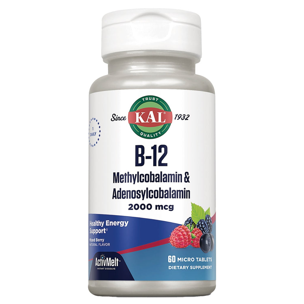 KAL B-12 Adénosylcobalamine Activmelt Fraise 90 micro-comprimés