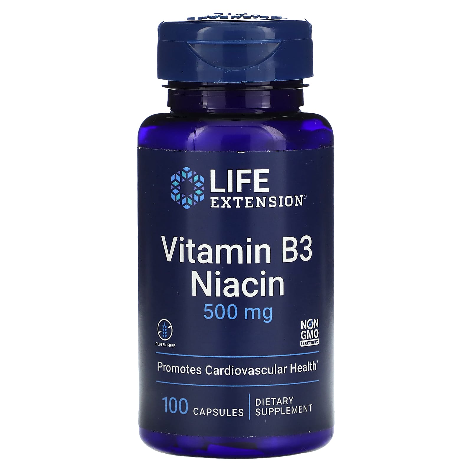 Life Extension Vitamine B3 Niacine 500 mg 100 Gélules - Lot de 3