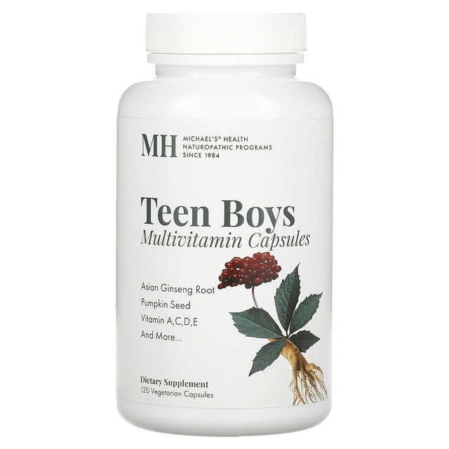 Michael's Naturopathic Programs - Vitamines Quotidiennes Multiples pour Adolescents Garçons - 120 Gélules Végétariennes