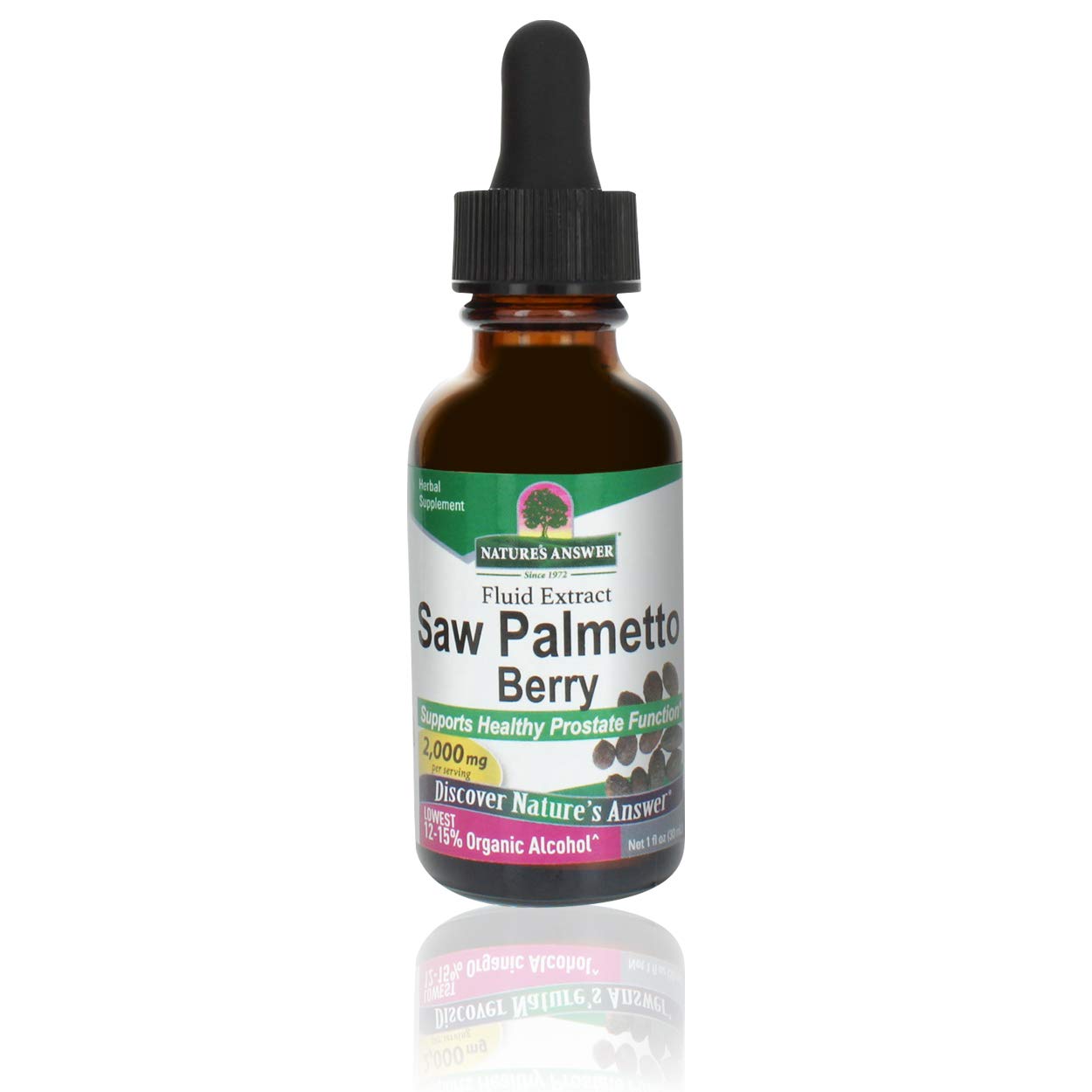 Nature's Answer - Baies de Saw Palmetto Bio Alcool - 2 fl. oz.