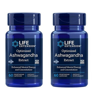 Life Extension Ashwagandha Optimisée 60 gélules végétales - Lot de 2