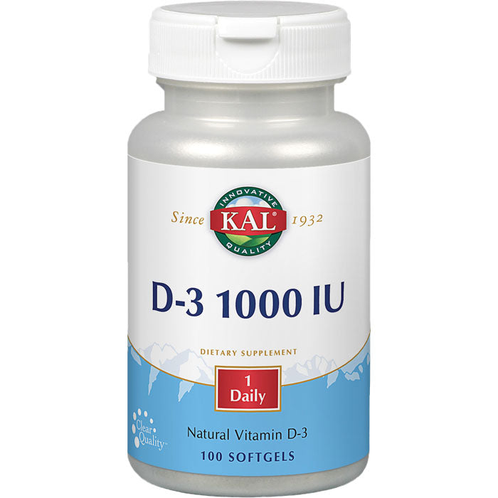 Kal - Vitamin D3 1000 IU - 100 Softgels