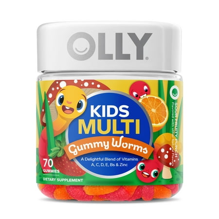 Olly - Bonbons gélifiés multi-vitamines pour enfants saveur punch fruité acidulé - 70 bonbons gélifiés