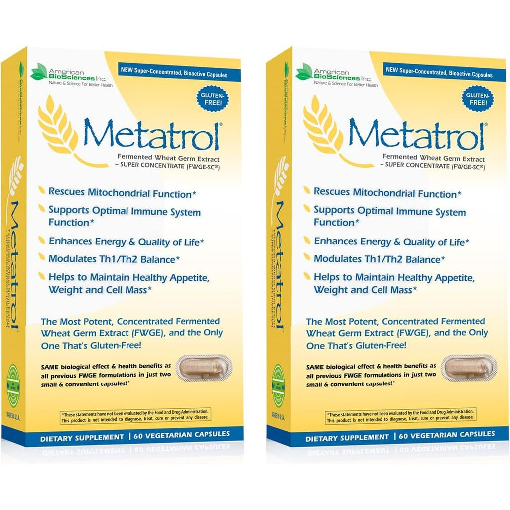 American BioSciences - Metatrol, extrait de germe de blé fermenté - 60 gélules végétales - Lot de 2