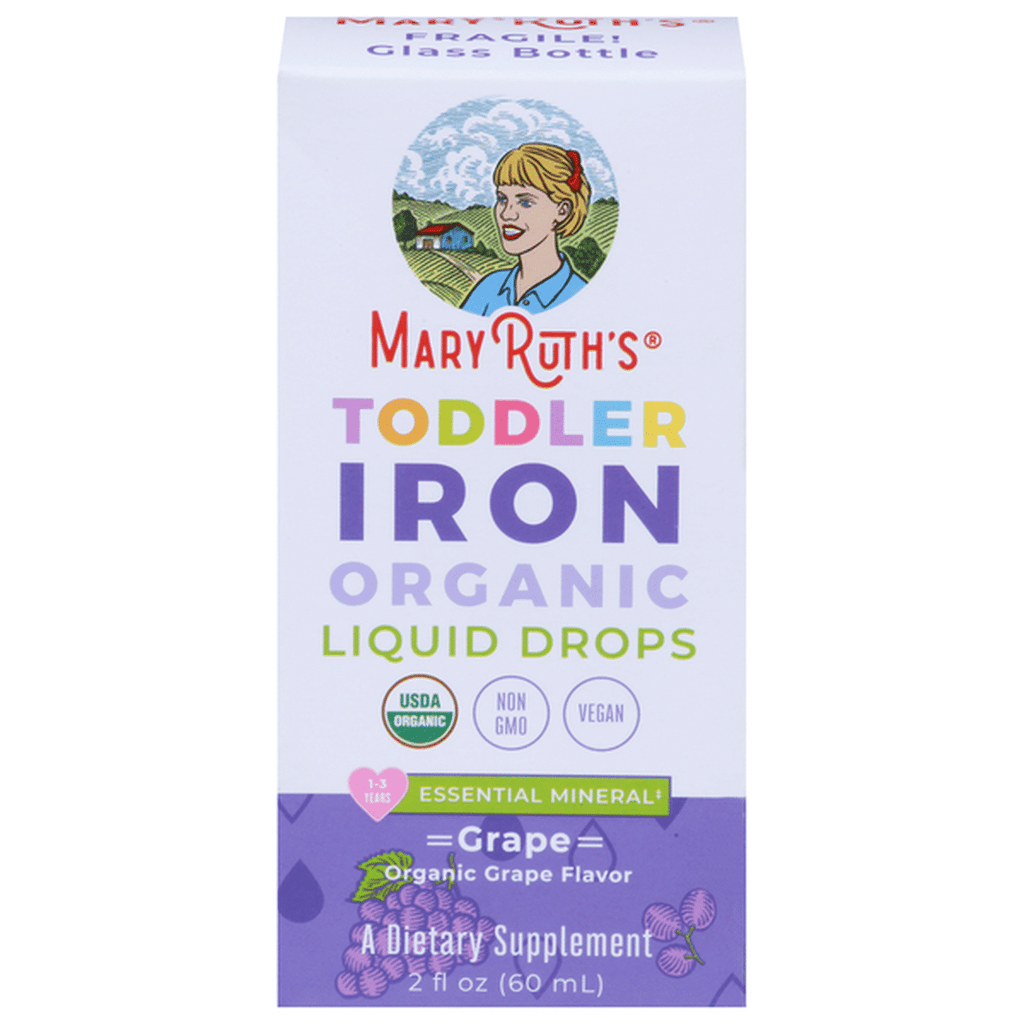 MaryRuth Organics - Gouttes liquides de fer biologique pour tout-petits Raisin - 2 fl. oz.