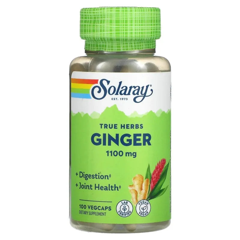 Solaray Racine de Gingembre 550mg 100 Gélules Végétales - Lot de 2