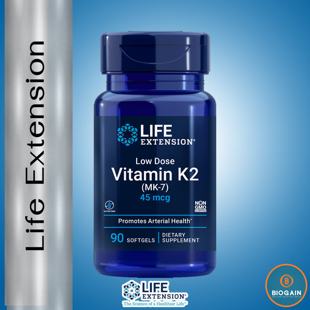 Life Extension Vitamine K2 / MK-7 à faible dose 45 mcg 90 gélules – Lot de 2
