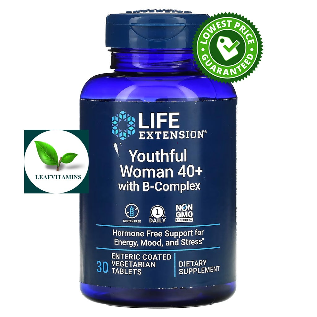 Life Extension Femme jeune 40+ avec complexe de vitamines B, 30 comprimés