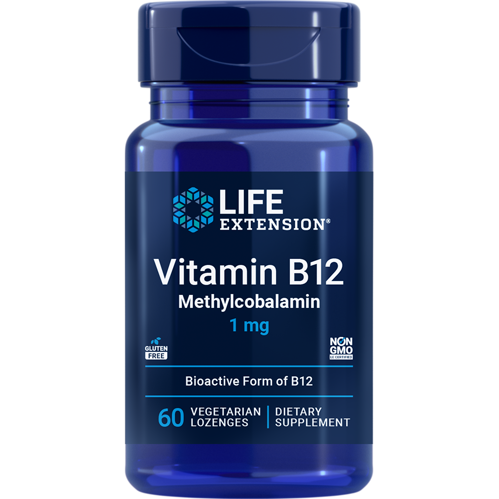 Life Extension Vitamine B12 Méthylcobalamine 5 mg Vanille 60 Pastilles