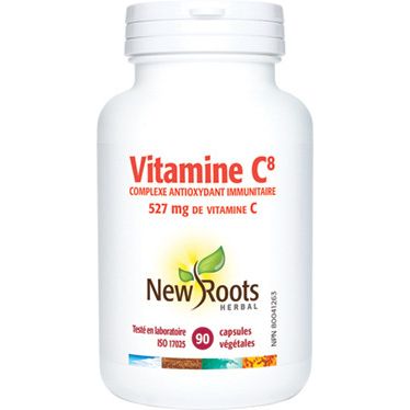 New Roots Herbal Vitamine C8 Complexe Antioxydant Immunitaire 527mg 90 Capsules