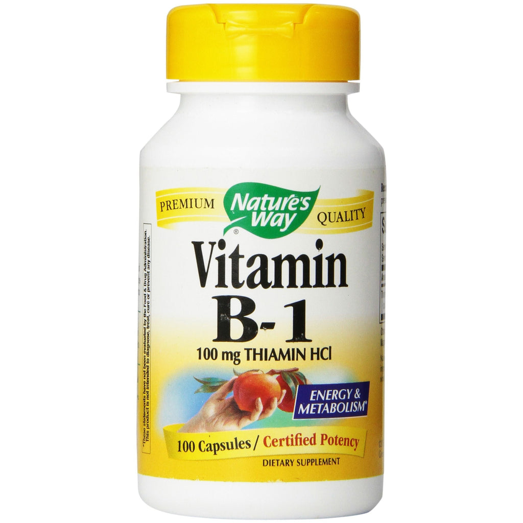 Nature's Way Vitamine B-1 100 Gélules - Lot de 3