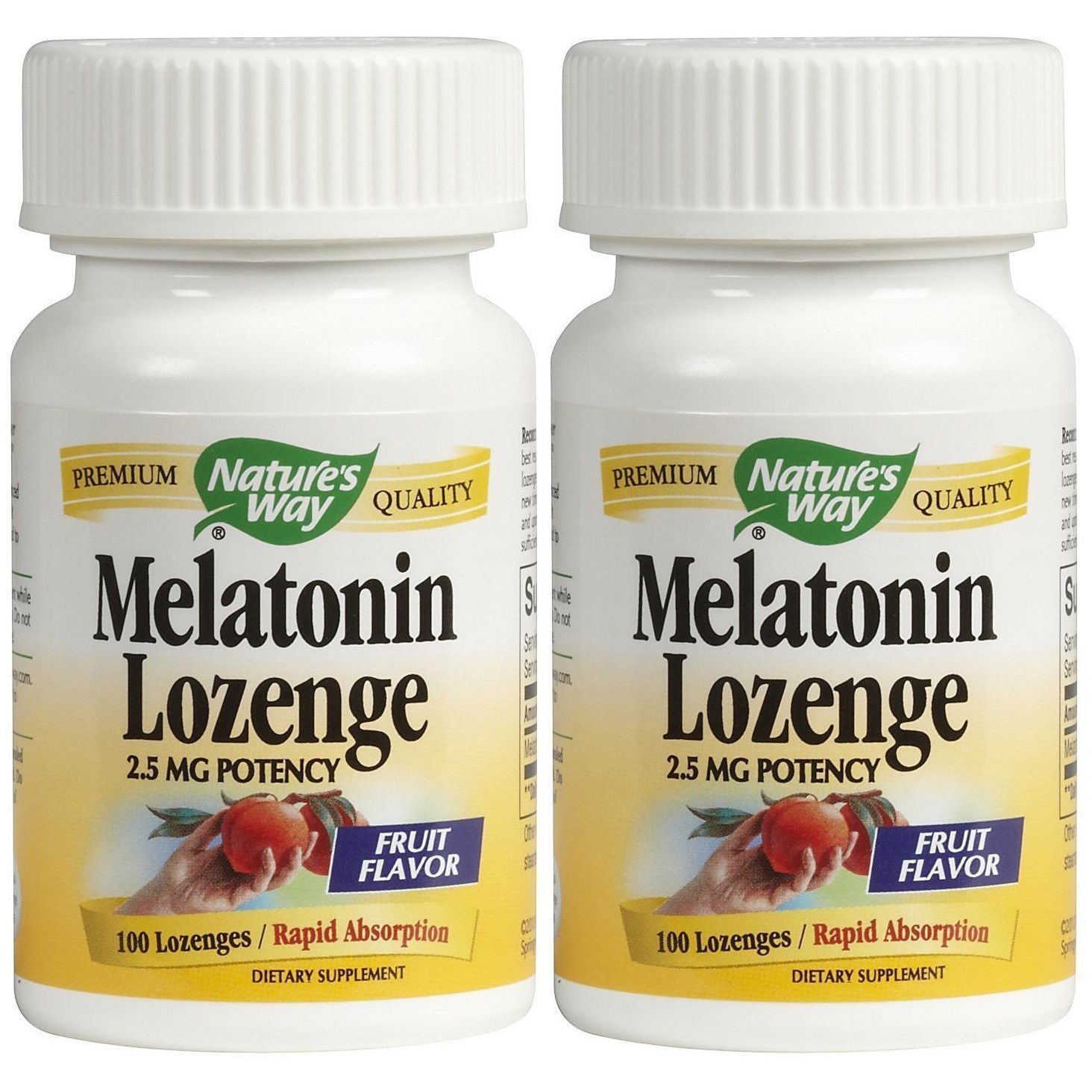 Nature's Way Mélatonine 2,5 mg 100 Pastilles - Lot de 2