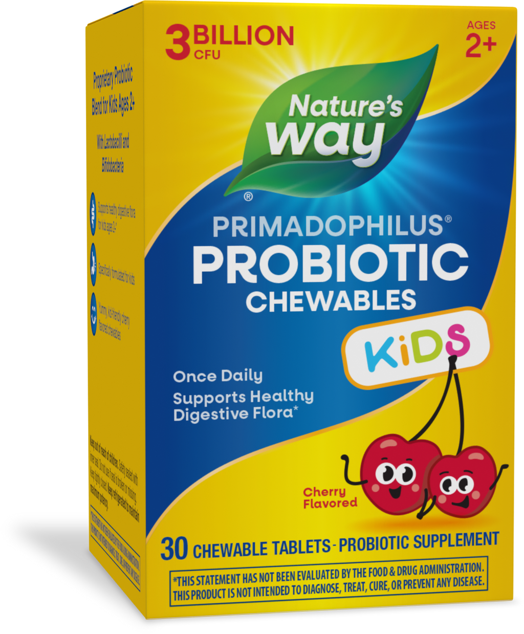 Nature's Way Primadophilus Enfants Probiotique Saveur Cerise 30 Comprimés à Croquer - Lot de 4