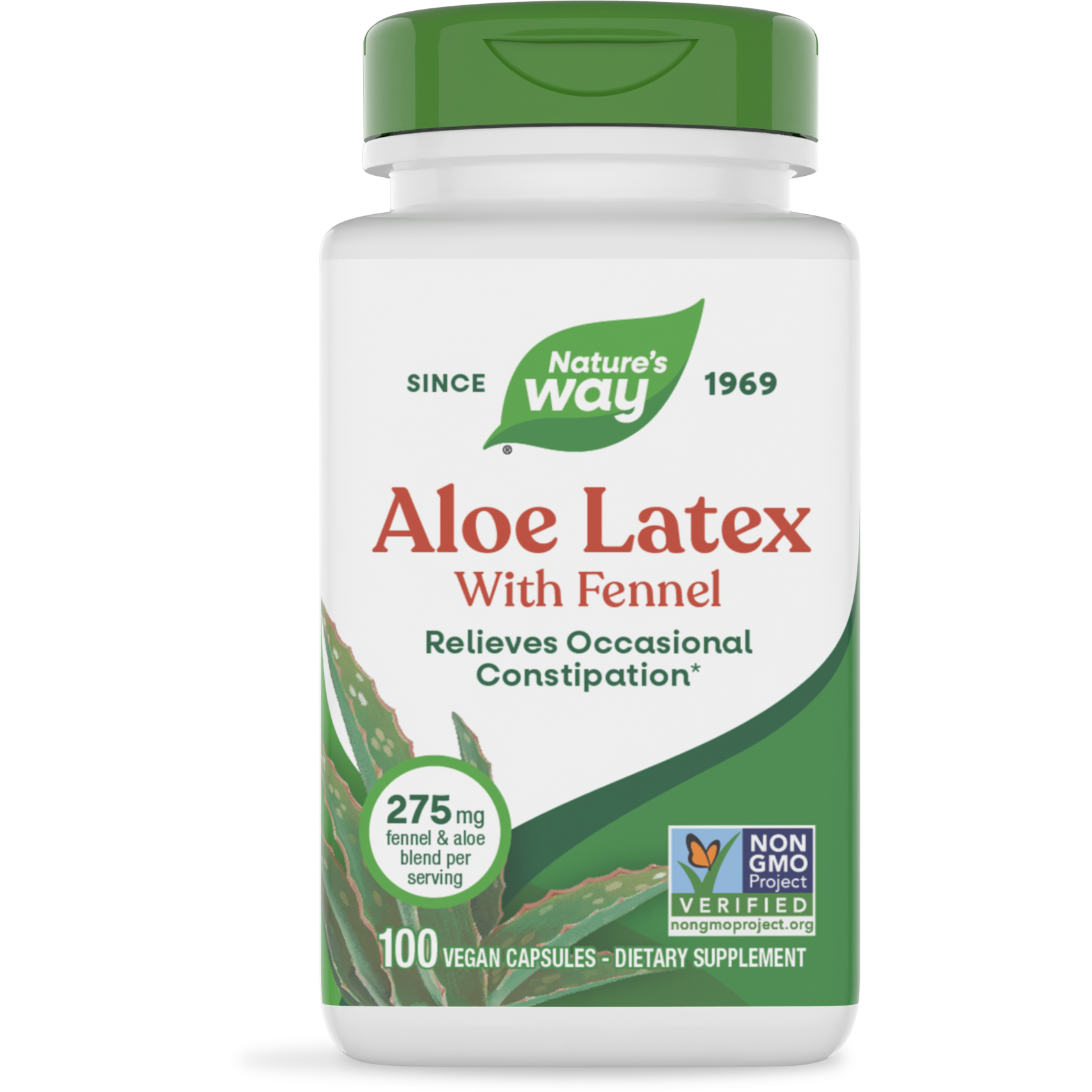Nature's Way Aloès latex et fenouil 100 gélules végétales - Paquet de 2
