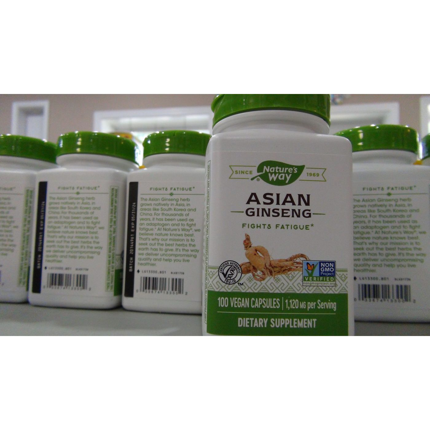 Nature's Way Ginseng Asiatique 100 Vcaps - Lot de 2