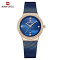 Montres élégantes de mode Montre analogique de luxe pour femme avec date Montre-bracelet décontractée à quartz avec bracelet en maille d'acier inoxydable Cadeau parfait