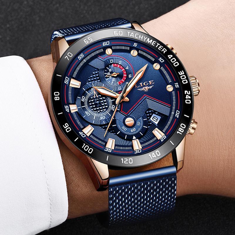 Montre Sport Étanche Homme Avec Bracelet En Acier Inoxydable Design Unique Cadeau Idéal Pour Votre Homme