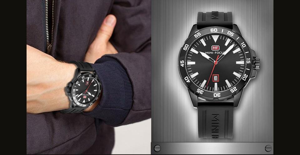 Montre sport orange pour homme étanche à quartz analogique, bracelet en silicone tendance, design classique pour homme