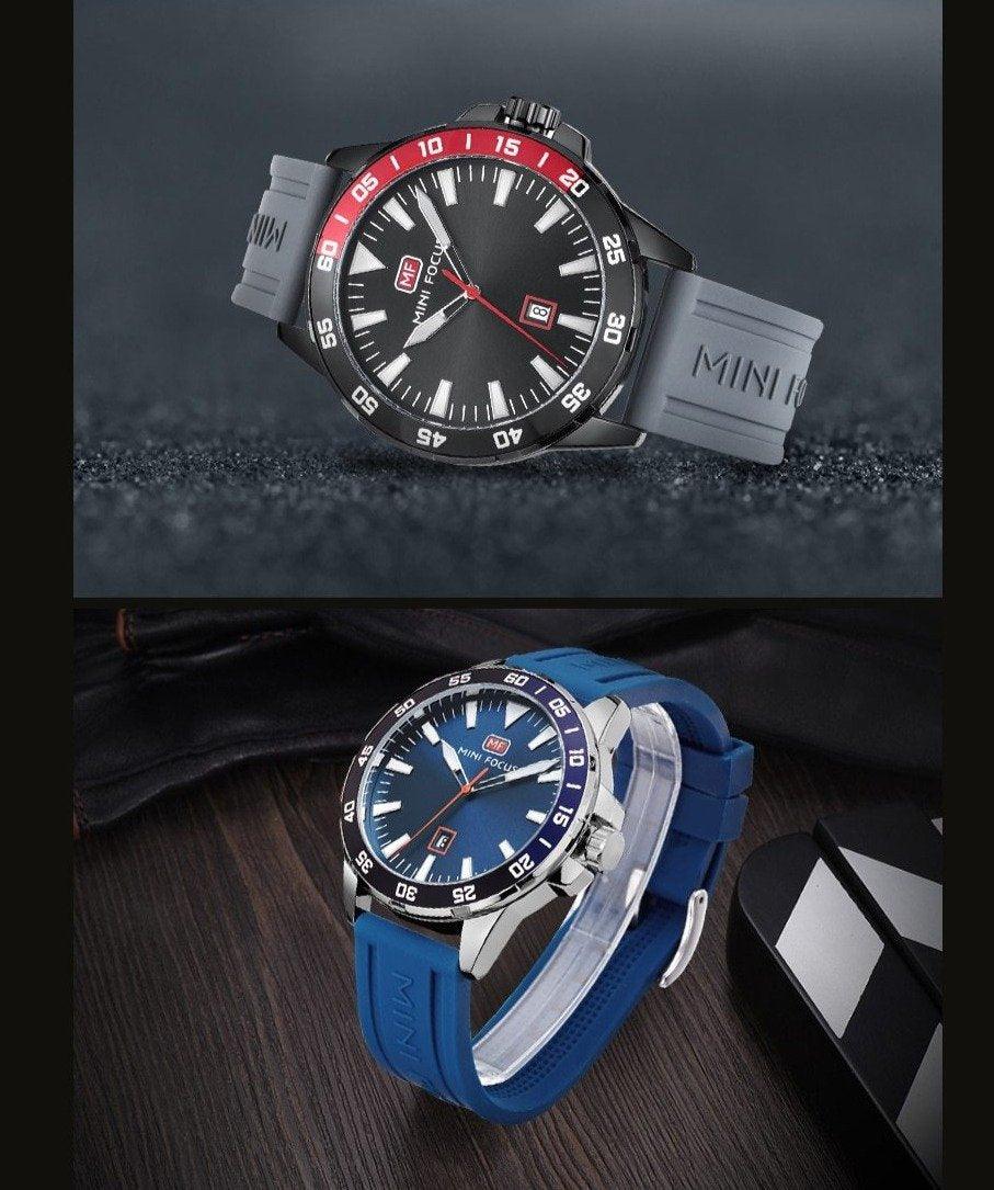 Montre sport orange pour homme étanche à quartz analogique, bracelet en silicone tendance, design classique pour homme
