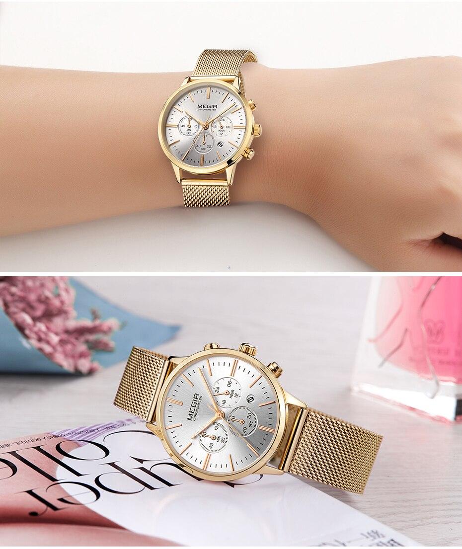 Nouvelles Montres Pour Femmes Dorées À La Mode Luxe Quartz Sport Étanche Montre-Bracelet Style Rond