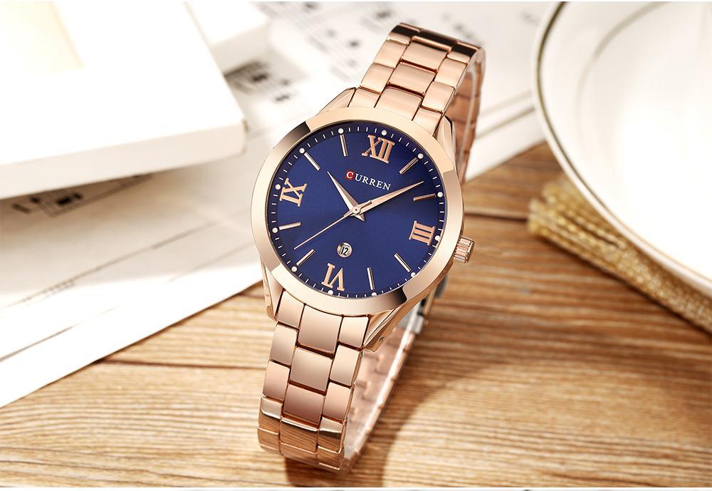 Montre-bracelet de luxe classique et élégante, étanche, pour femme, avec grands chiffres et affichage de la date – un excellent cadeau