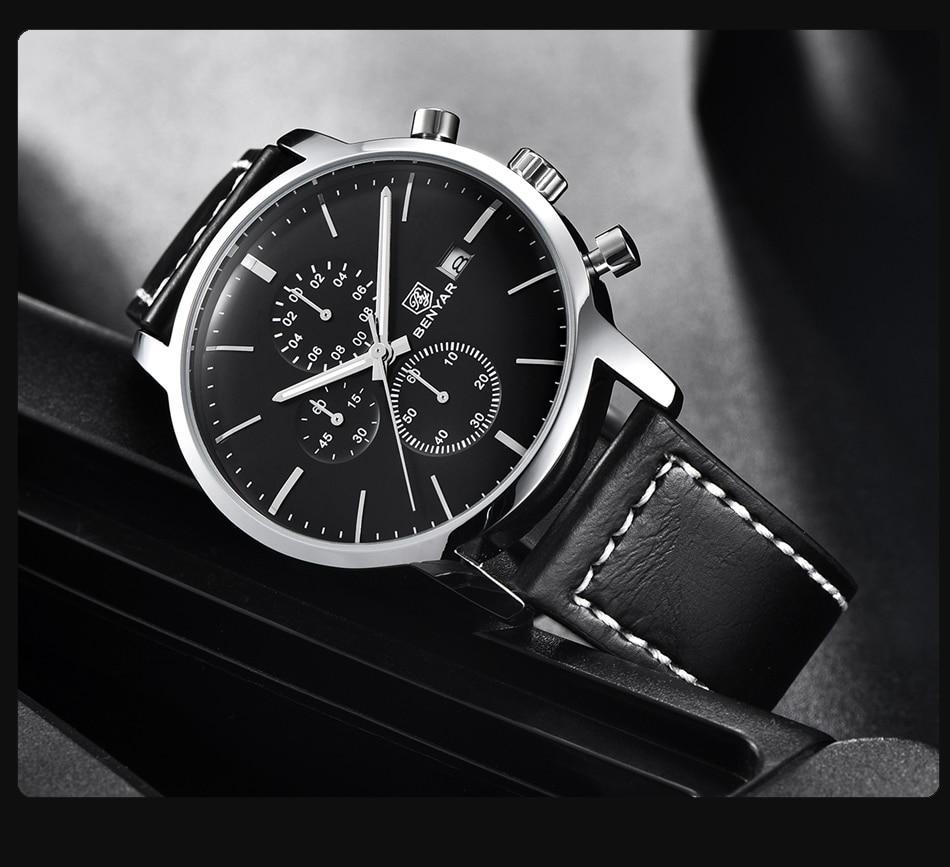 Montre homme d'affaires en acier 2021, montre-bracelet décontractée de luxe à quartz étanche en cuir pour homme