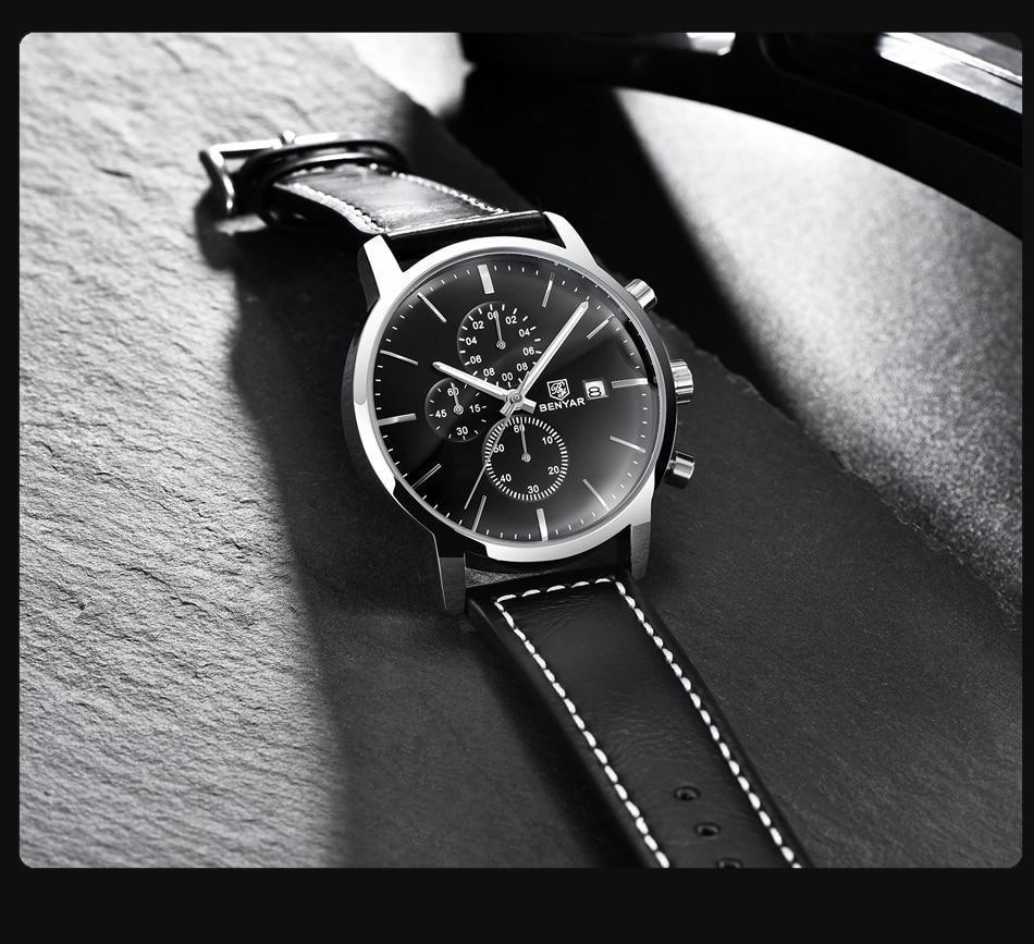 Montre homme d'affaires en acier 2021, montre-bracelet décontractée de luxe à quartz étanche en cuir pour homme