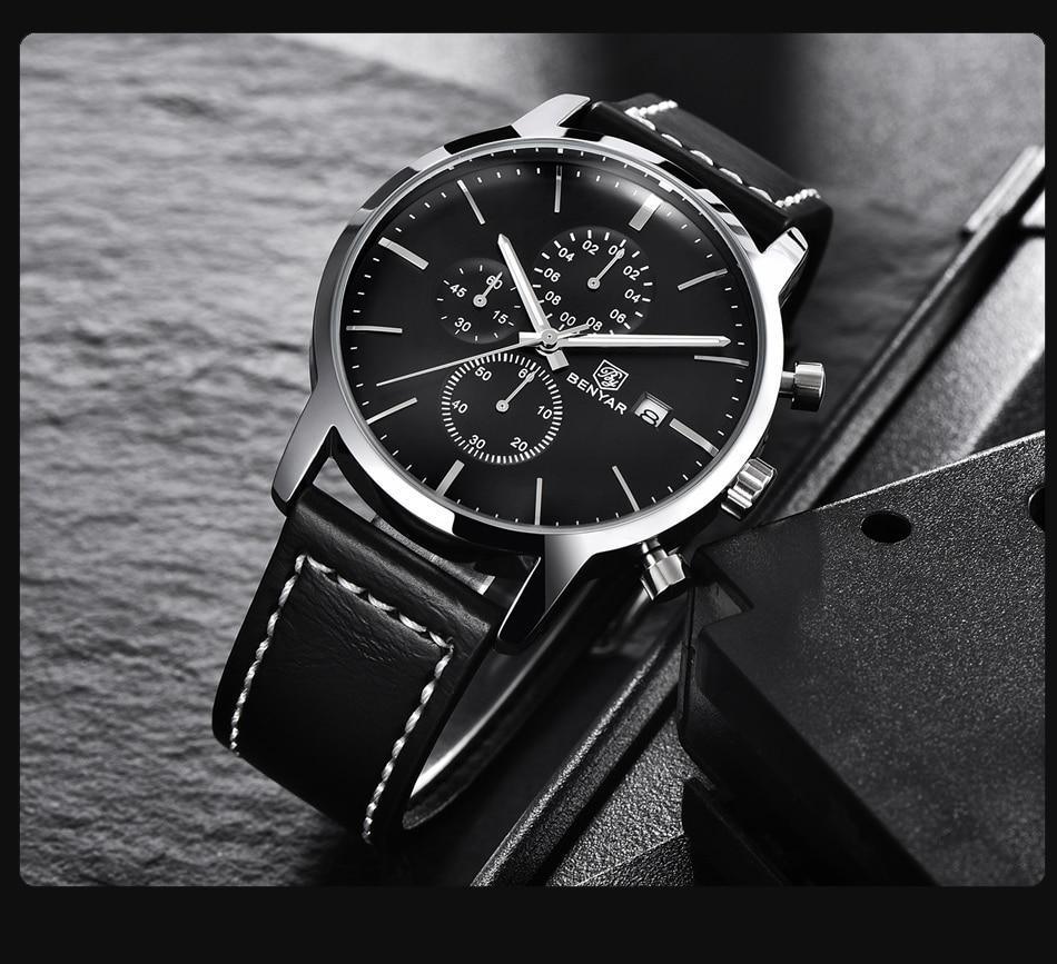 Montre homme d'affaires en acier 2021, montre-bracelet décontractée de luxe à quartz étanche en cuir pour homme