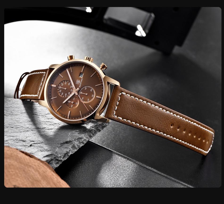 Montre homme d'affaires en acier 2021, montre-bracelet décontractée de luxe à quartz étanche en cuir pour homme