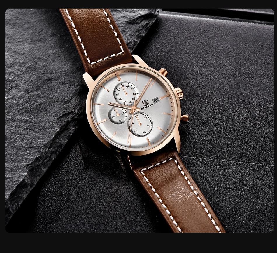 Montre homme d'affaires en acier 2021, montre-bracelet décontractée de luxe à quartz étanche en cuir pour homme