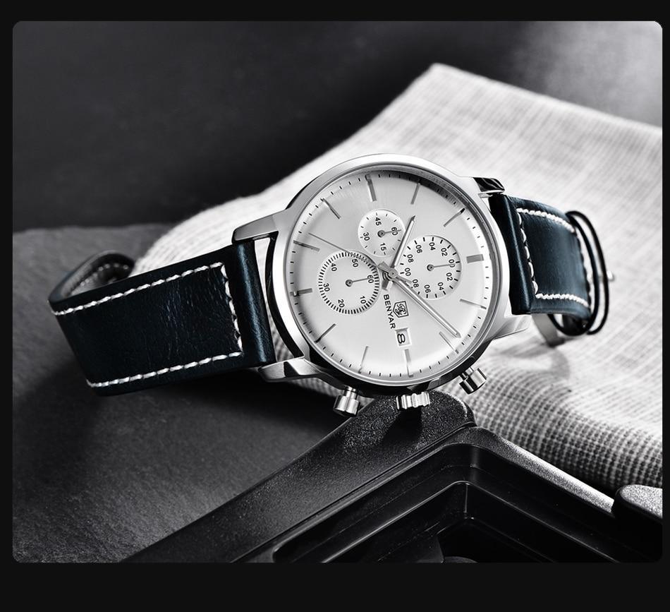 Montre homme d'affaires en acier 2021, montre-bracelet décontractée de luxe à quartz étanche en cuir pour homme