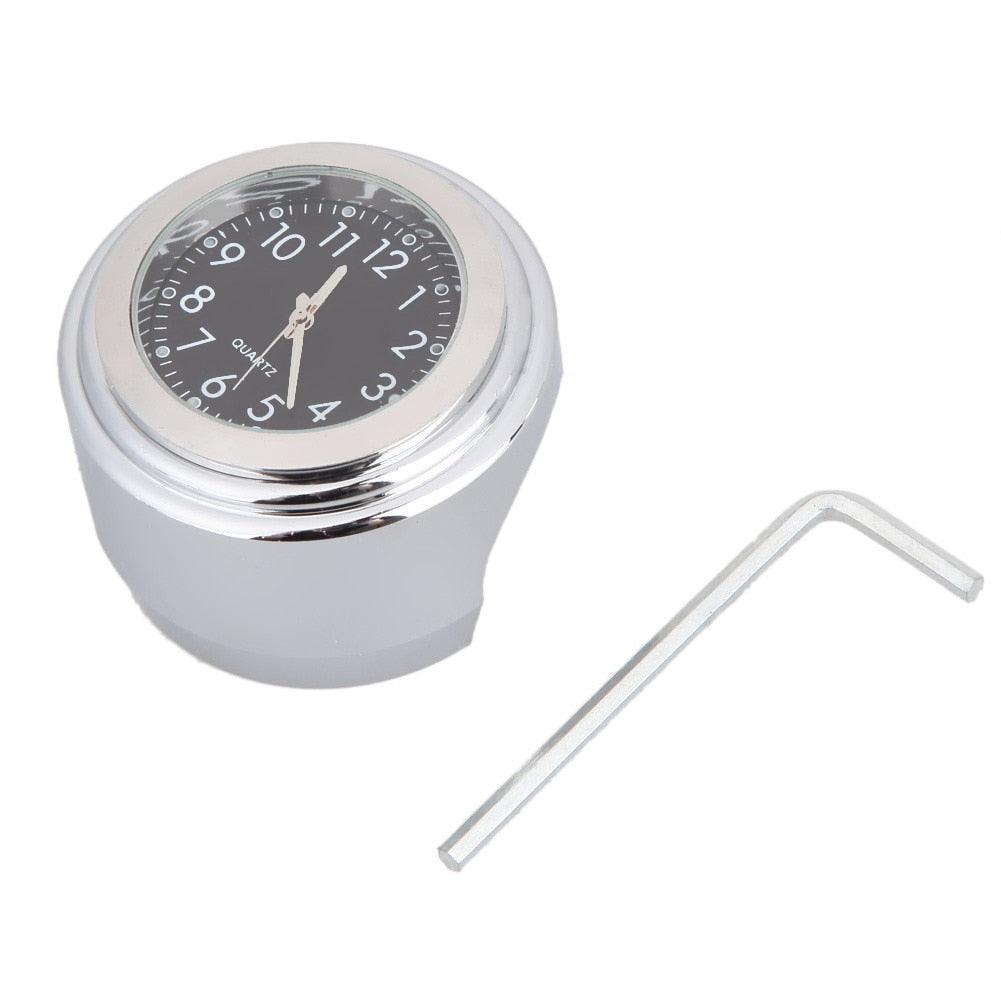 Horloge de moto étanche pour guidon, horloge à quartz pour guidon de moto, modification de moto, support de guidon, horloge à quartz étanche, accessoires de montre, horloge lumineuse en aluminium pour moto, accessoires noirs
