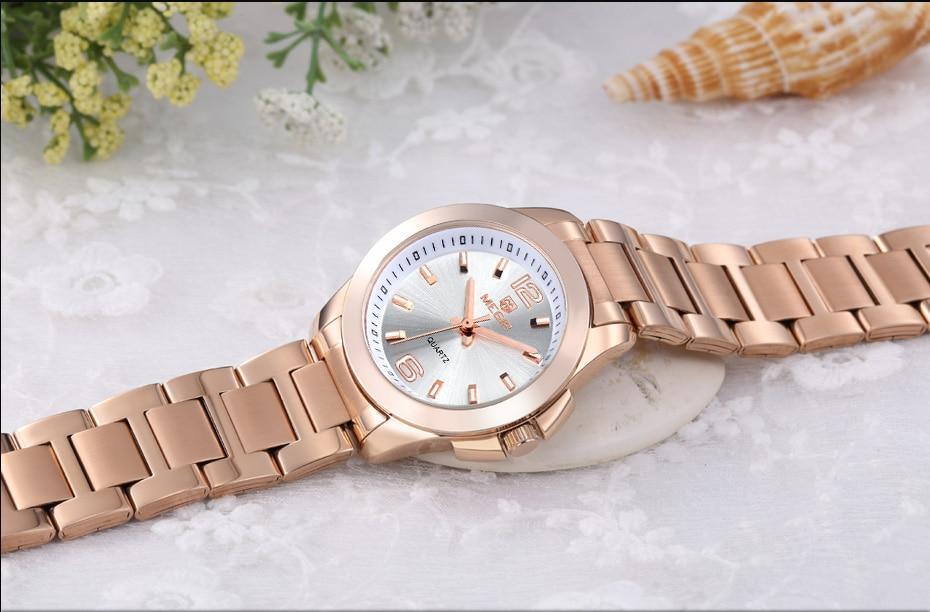Montres de luxe pour femmes Or Rose Élégant Moderne Étanche Analogique Design Stylé Pour Femmes