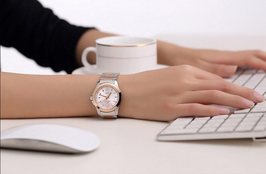 Montres de luxe pour femmes Or Rose Élégant Moderne Étanche Analogique Design Stylé Pour Femmes