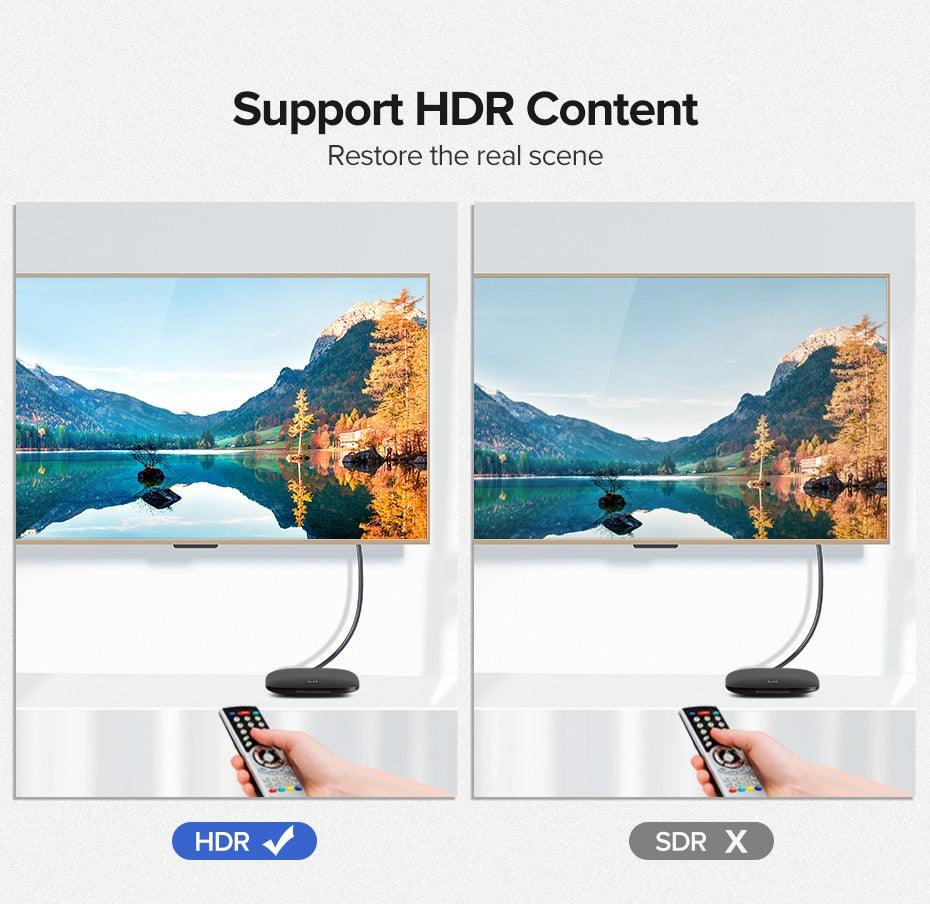 Câble HDMI 4K 2.0 Boîtier de commutateur répartiteur de câble HDMI vers HDMI Câble vidéo audio 60Hz Connecteurs plaqués or ultra haute vitesse HDMI 4K pour téléphone portable TV jeux