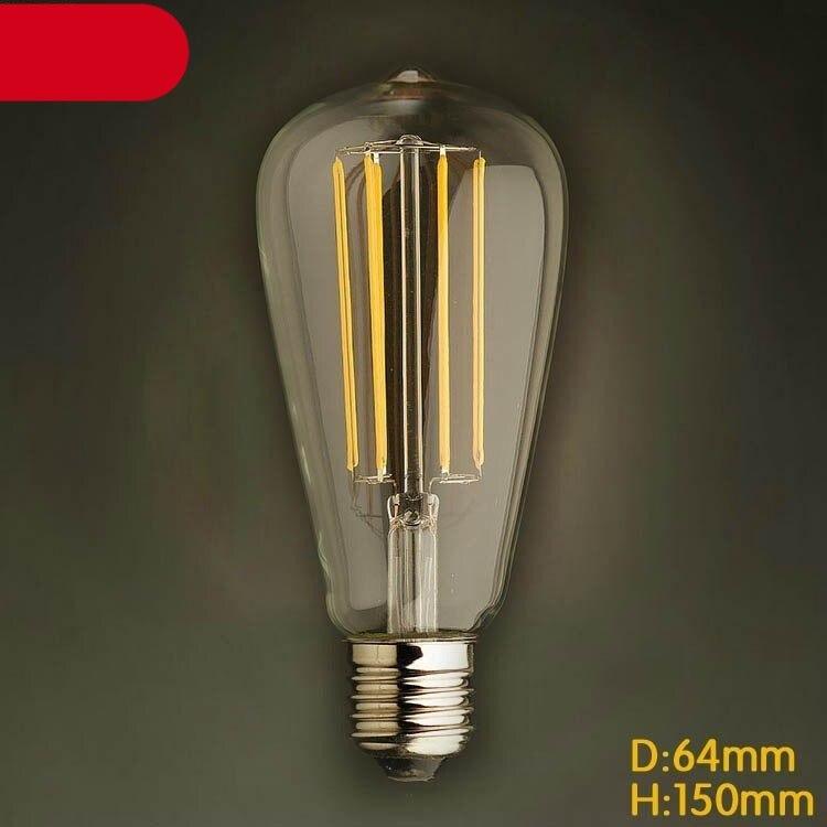 Nouvelle ampoule Edison rétro LED, lumière Vintage, dimmable, verre ambré, filament antique, filament cage d'écureuil, ampoule Edison pour lampe de table, restaurant, maison