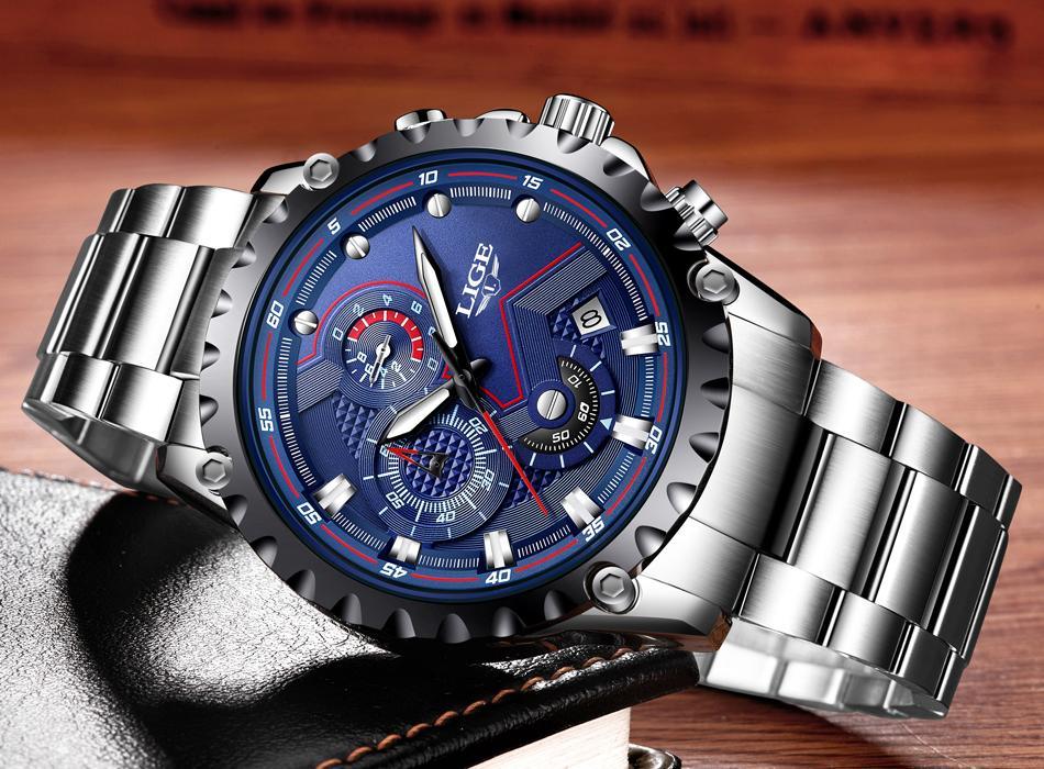 Montre pour homme avec chronomètres, affichage de la date et aiguilles fluorescentes, design unique, excellent cadeau