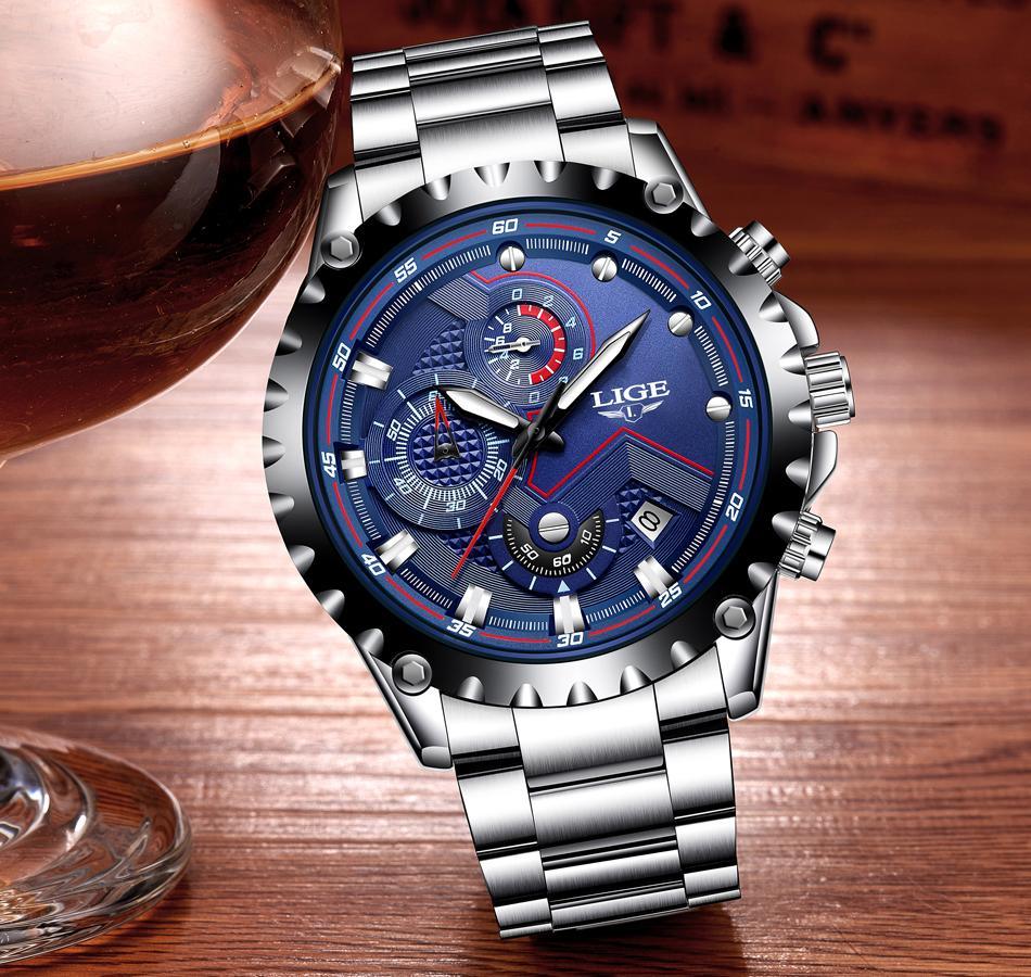 Montre pour homme avec chronomètres, affichage de la date et aiguilles fluorescentes, design unique, excellent cadeau