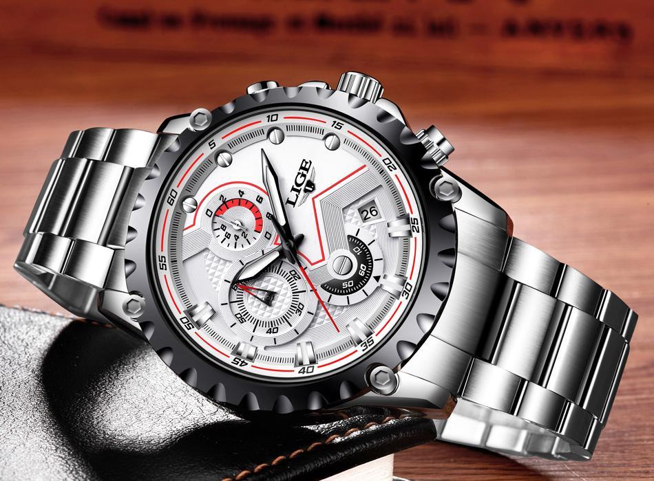 Montre pour homme avec chronomètres, affichage de la date et aiguilles fluorescentes, design unique, excellent cadeau