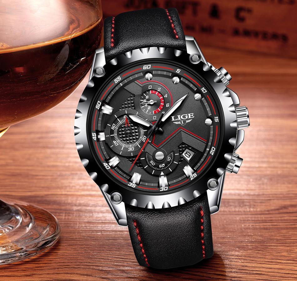 Montre pour homme avec chronomètres, affichage de la date et aiguilles fluorescentes, design unique, excellent cadeau