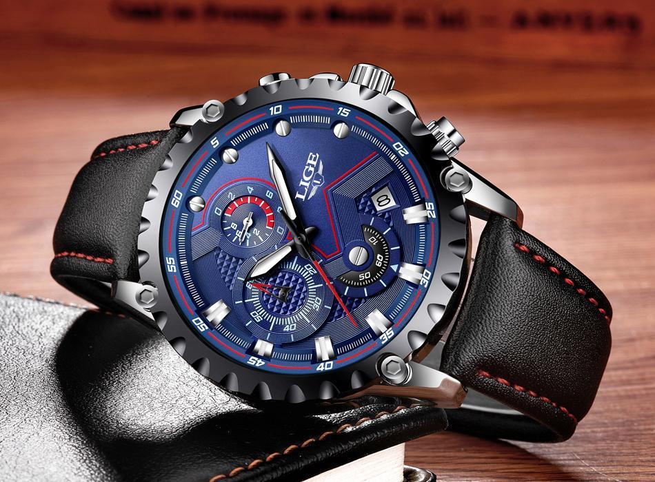 Montre pour homme avec chronomètres, affichage de la date et aiguilles fluorescentes, design unique, excellent cadeau