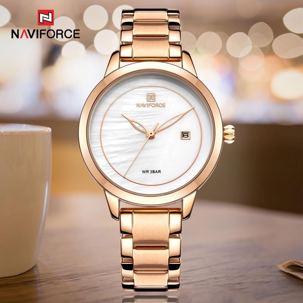 Montre moderne de luxe étanche en acier inoxydable pour femme avec fond à motif marbré