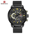 Montres à Quartz Analogiques Multifonctions pour Hommes, Étanche avec Bracelet en Maille d'Acier Inoxydable, Excellent Design, Cadeau Parfait
