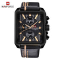 Montre homme étanche avec bracelet en cuir et chronomètres Style rétro Forme unique Excellent cadeau