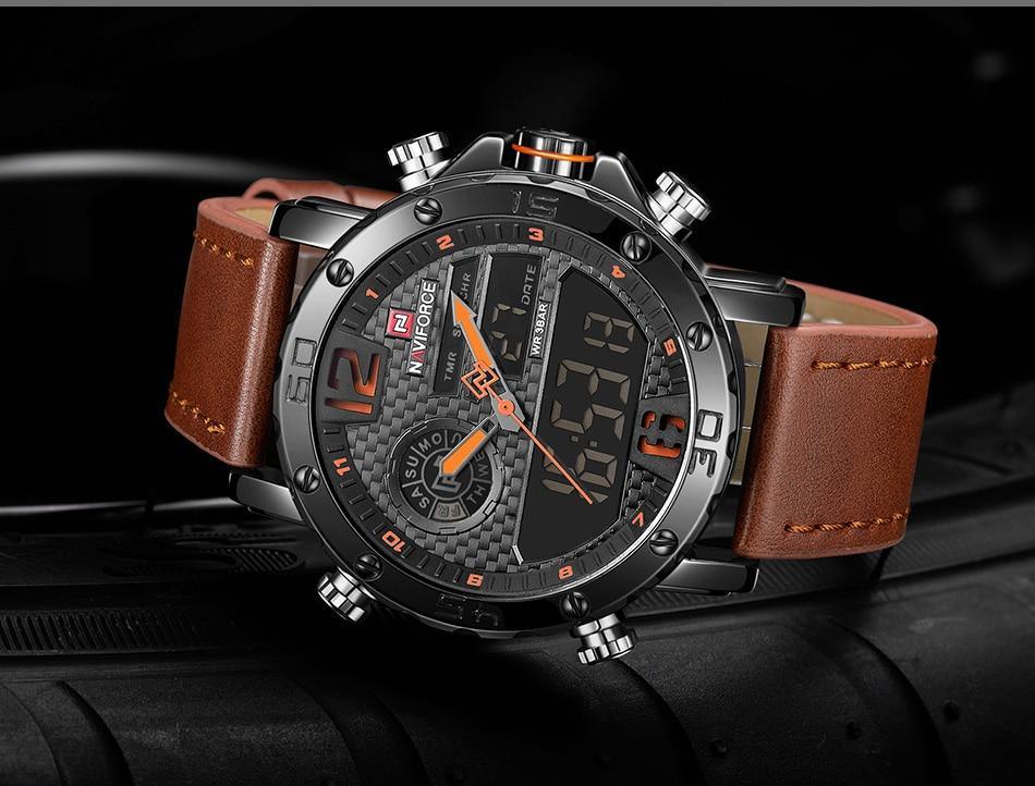 Montre multifonction numérique et analogique étanche de sport pour homme Excellent design Cadeau parfait