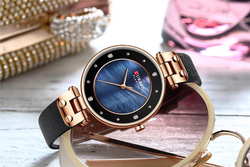 Montres de luxe pour femmes avec un excellent arrière-plan et des designs en zircon, montre-bracelet de style professionnel, cadeau parfait pour elle