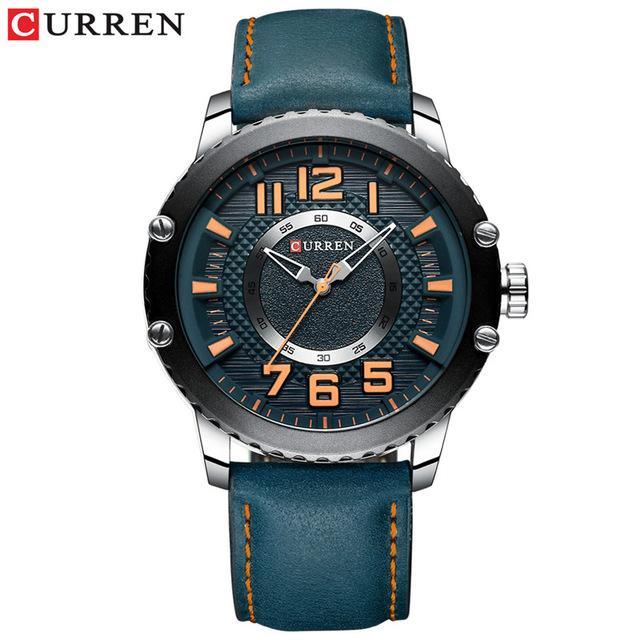 Montre Sport Étanche Homme Avec Bracelets en Cuir et Grands Chiffres Détails Design Unique Cadeau Parfait