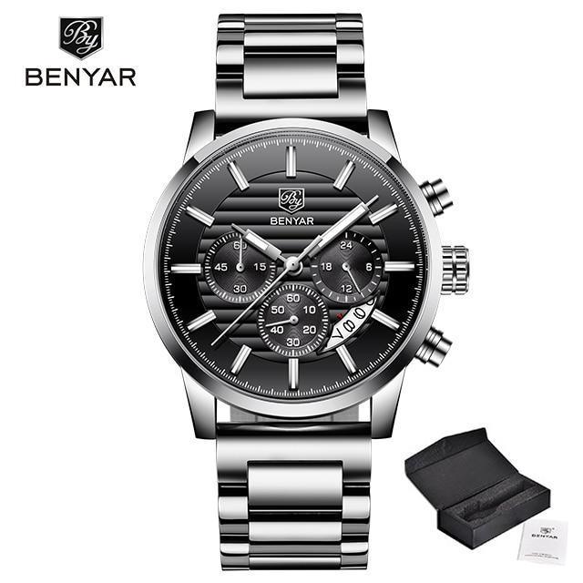 Montre Homme Luxe Sport Acier Design Affaires Bracelet Cuir Montre-bracelet Militaire Quartz
