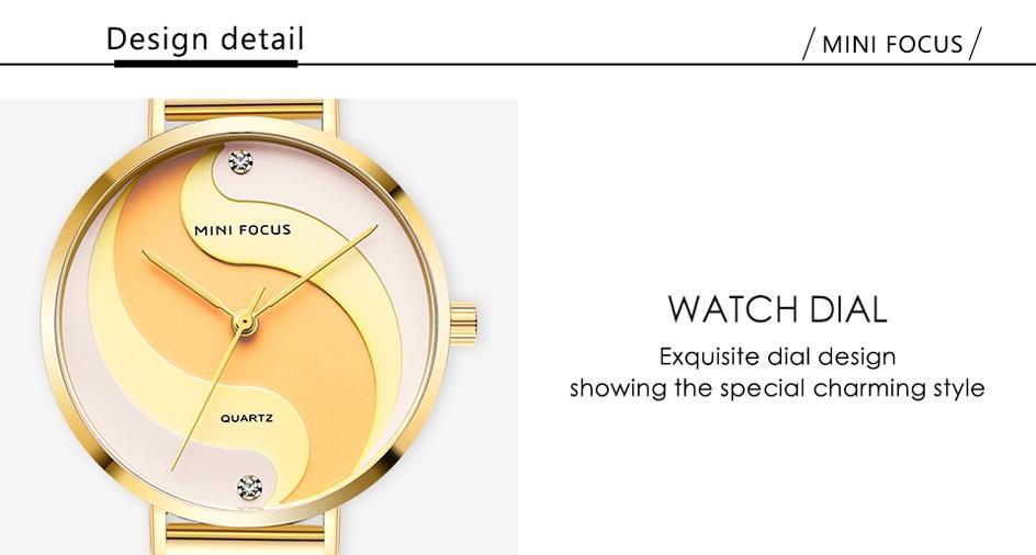 Montres ultra-fines en or rose pour femmes, à quartz analogique, étanches, avec un design rond élégant pour femmes