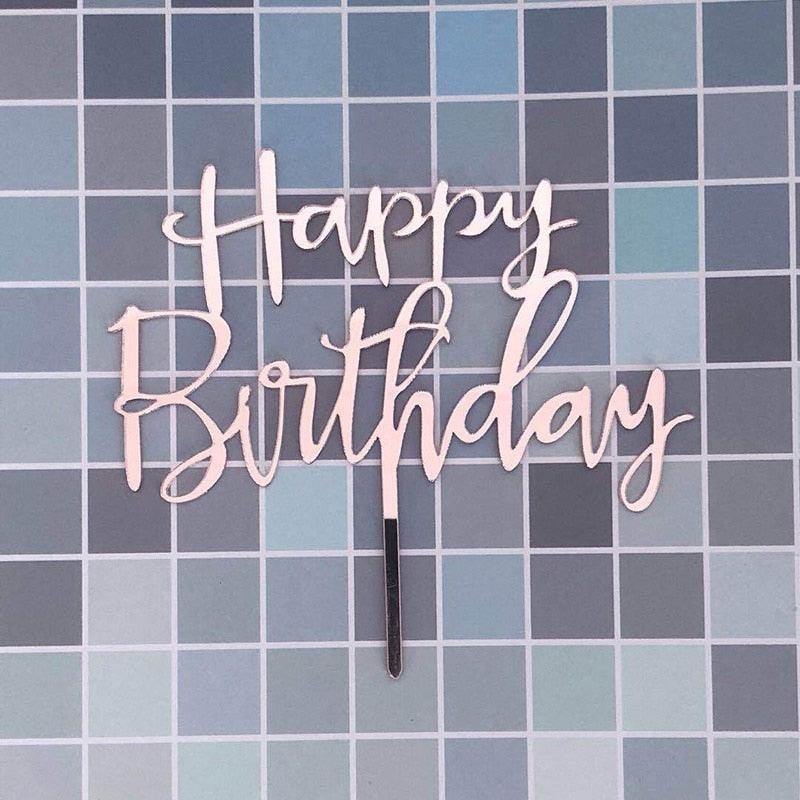 Décoration de gâteau Joyeux Anniversaire, Doré, en acrylique, pour gâteau d'anniversaire, Décoration de gâteau Joyeux Anniversaire, en acrylique, avec lettres, pour fournitures de fête, décorations de gâteau Joyeux Anniversaire Noires.